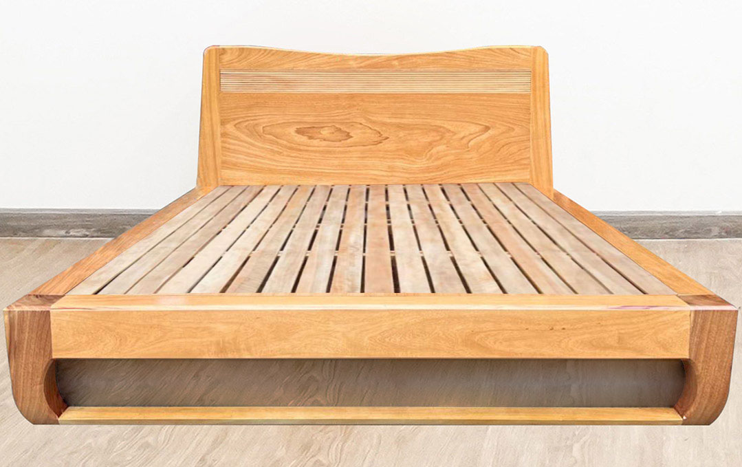 Giường ngủ chân thấp gỗ đỏ GN106