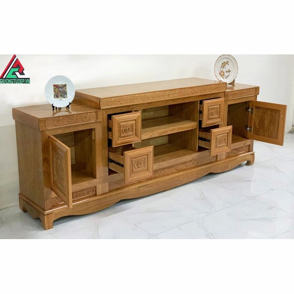 kệ tivi gỗ tự nhiên nguyên tấm