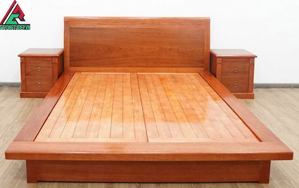 mẫu giường bệt gỗ tự nhiên