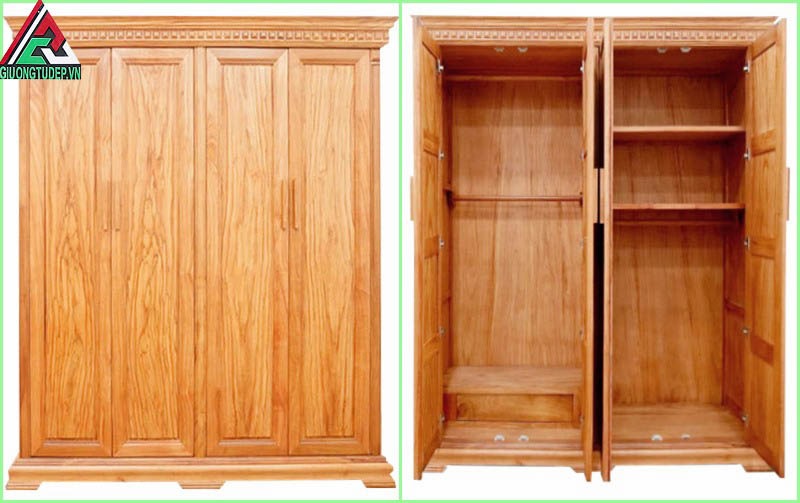 Tủ quần áo gỗ giúp không gian phòng trở nên sang trọng và hiện đại hơn