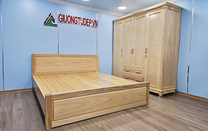 Nội thất phòng Ngủ - Giường ngủ - Tủ quần áo Gỗ PơMu Hiện Đại Đẹp - Giường Tủ Đẹp