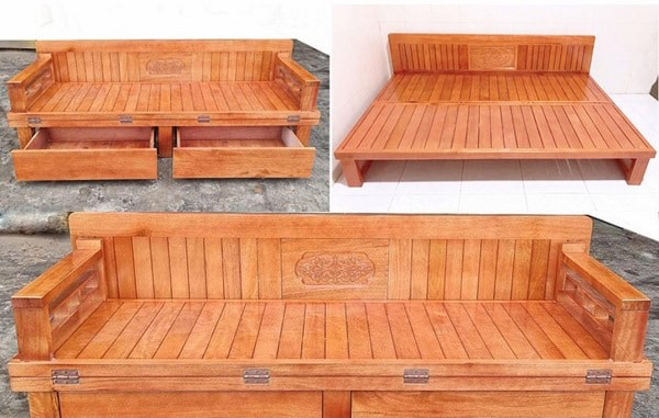 sofa giường gỗ giá rẻ tphcm