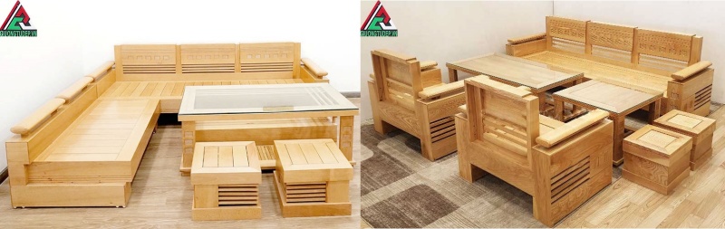 Sofa gỗ sồi tại GIUONGTUDEP được bán với giá hợp lý