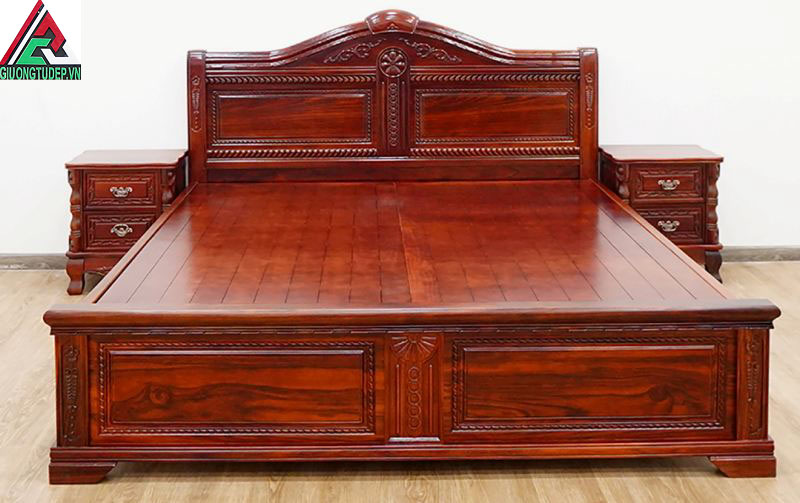 Giường gỗ cẩm lai là loại giường cao cấp trong phân khúc giường gỗ tự nhiên