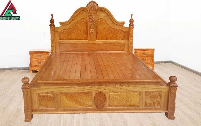 Giường gỗ gõ đỏ kiểu hoàng gia GN57 