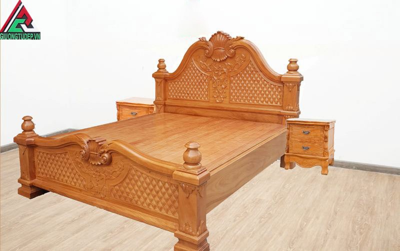 Giường gỗ gõ đỏ kiểu quý tộc GN47 