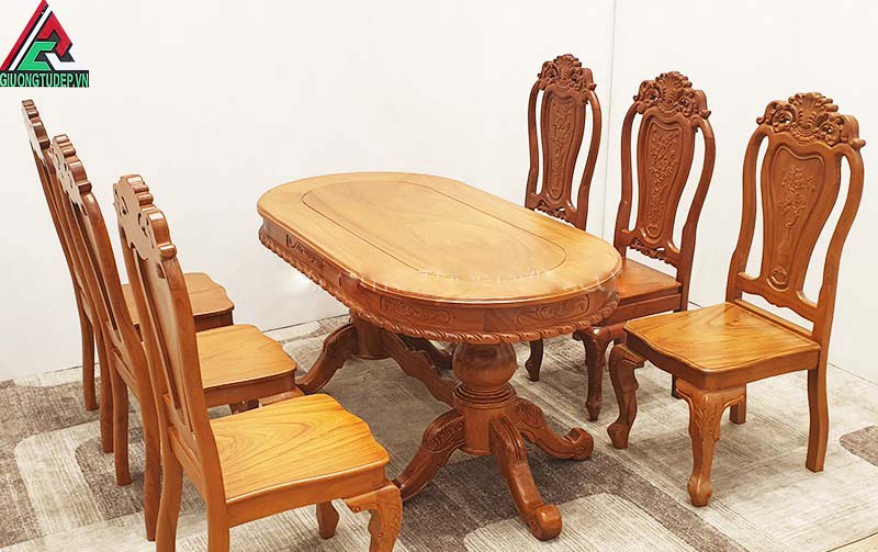 Những mẫu bàn ghế ăn gỗ gõ đỏ được người dùng vô cùng yêu thích