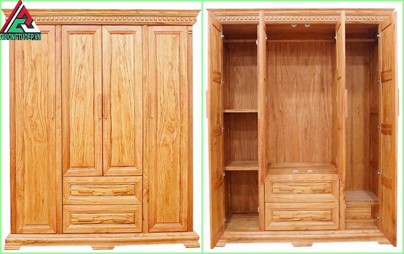Mẫu tủ quần áo đẹp bằng gỗ tự nhiên giá rẻ nhất Đà Nẵng