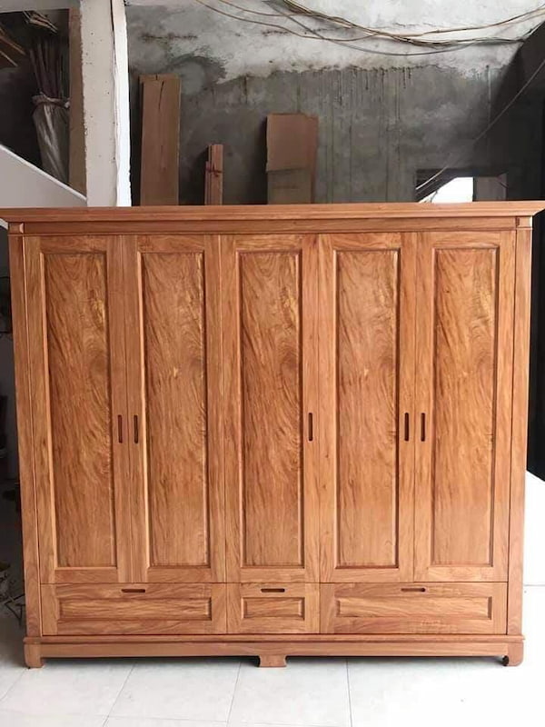 tủ quần áo gỗ sồi 5 buồng