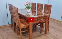 Bàn Ăn Gỗ Sồi 6 Ghế BA01