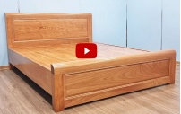Mẫu giường gỗ gõ đỏ đẹp hiện đại