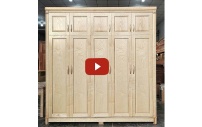 Tủ quần áo 5 cánh 2 tầng gỗ sồi