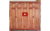 Tủ quần áo 5 cánh 2 tầng gỗ xoan đào