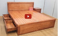 Giường Ngủ Hiện Đại Gỗ Xoan Đào Đẹp Kết Hợp Ngăn Kéo Tiện Dụng