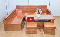 Bộ Sofa Chữ L Gỗ Xoan Đào