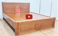 Giường gỗ gõ đỏ nguyên khối 1m8x2m