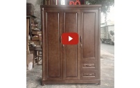 Tủ Quần Áo Gỗ Sồi Màu Óc Chó