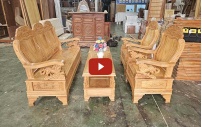 Bộ Sofa Gỗ Gõ Đỏ Phượng Hoàng