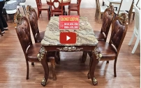 Bộ Bàn ăn 4 ghế mặt đá