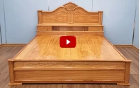 Giường ngủ gỗ đỏ có ngăn kéo đầu giường 