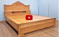 Giường ngủ gỗ đỏ có ngăn kéo đầu giường 