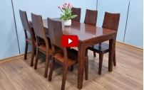 bàn ăn gỗ sồi hiện đại