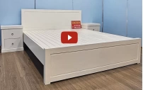 Giường Màu Trắng HIện Đại Gỗ Sồi Đẹp