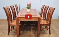Bộ Bàn Ăn Hiện Đại 6 Ghế Gỗ Xoan Đào