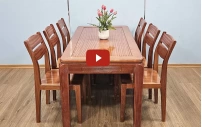 Bộ Bàn Ăn 6 Ghế Đẹp Hiện Đại Gỗ Xoan Đào