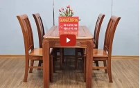 Bộ Bàn Ăn 4 Ghế Gỗ Xoan Đào