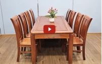Bộ Bàn Ăn Đẹp 8 Ghế Gỗ Xoan Đào
