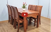 Bàn Ăn Gỗ Xoan Đào Nguyên Khối BA35