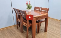 Mẫu Bàn Ăn Hiện Đại 4 Ghế Gỗ Xoan Đào
