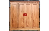 Tủ Quần Áo Gỗ Gõ Đỏ Trơn Hiện Đại 