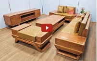  Bộ Sofa Góc L gỗ gõ Gõ Đỏ Nguyên Khối Hiện Đại 