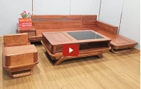 Bộ sofa Góc L gỗ Xoan Đào Hiện Đại Đẹp