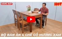 Bộ Bàn Ăn $ ghế Hiện Đại Gỗ Hương Xám