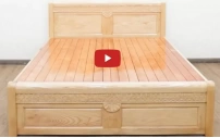 Mẫu giường ngủ gỗ sồi siêu bền đẹp gn335