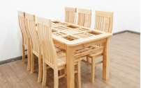Bộ Bàn Ăn 6 Ghế Gỗ Sồi