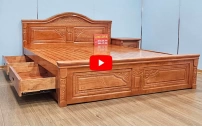 Giường Ngủ Gỗ Sồi Nữ Hoàng Có Ngăn Kéo