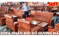Sofa Đối Pháo Gỗ Hương Đá Đẹp