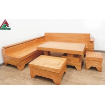 Sofa góc gỗ gõ đỏ SP08