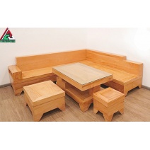 Sofa góc gỗ gõ đỏ SP09