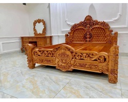 Giao bàn trang điểm và giường ngủ gỗ gõ đỏ cao cấp cho khách Vũng Tàu