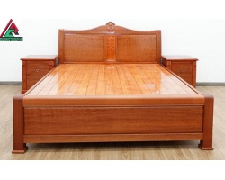 Giường gỗ xoan đào tại quận 12 bền đẹp, gỗ thật 100%  
