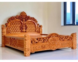 Hoàn thành giường gỗ gõ đỏ GN17 cho khách tại quận 10, TPHCM