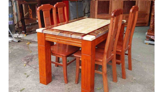 Bàn Ăn Mặt Đá Cao Cấp 4 Ghế BA11