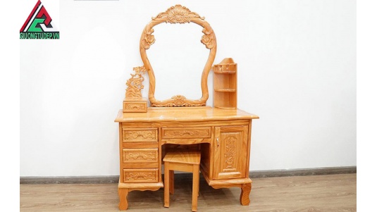 Bàn Trang Điểm Gỗ Gõ Đỏ Ô Van BP06