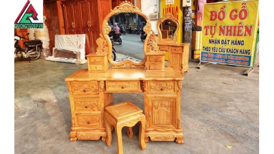 Bàn Trang Điểm Gỗ Gõ Đỏ Hiện Đại BP15