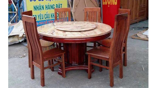 Bàn Ăn Mặt Đá Tròn BA14